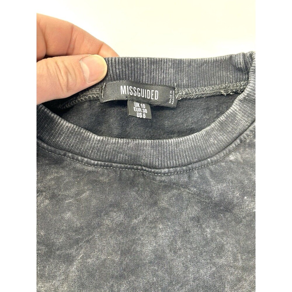 Missguided black acid wash sweatpants with pink graphic lettering - Picture 7 of 16
